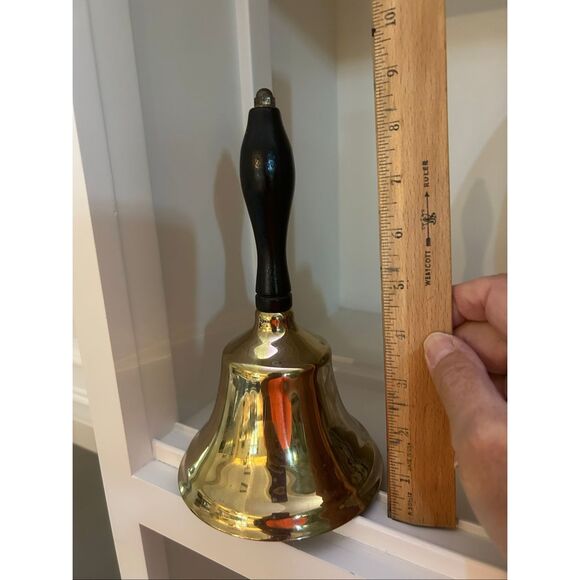 Large Vintage Brass School Bell - Picture 3 of 5